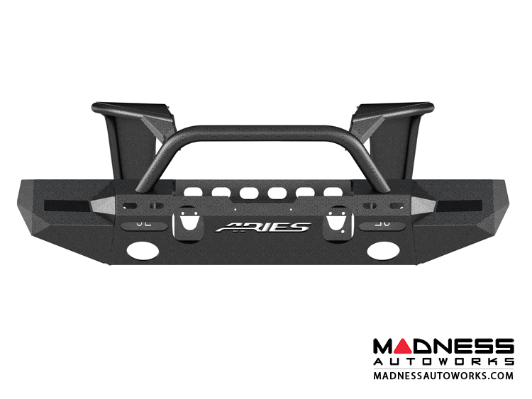 Jeep Wrangler JL Trailchaser Front Bumper w/ Aluminum Fender Flares - Option 8 - Carbon Steel